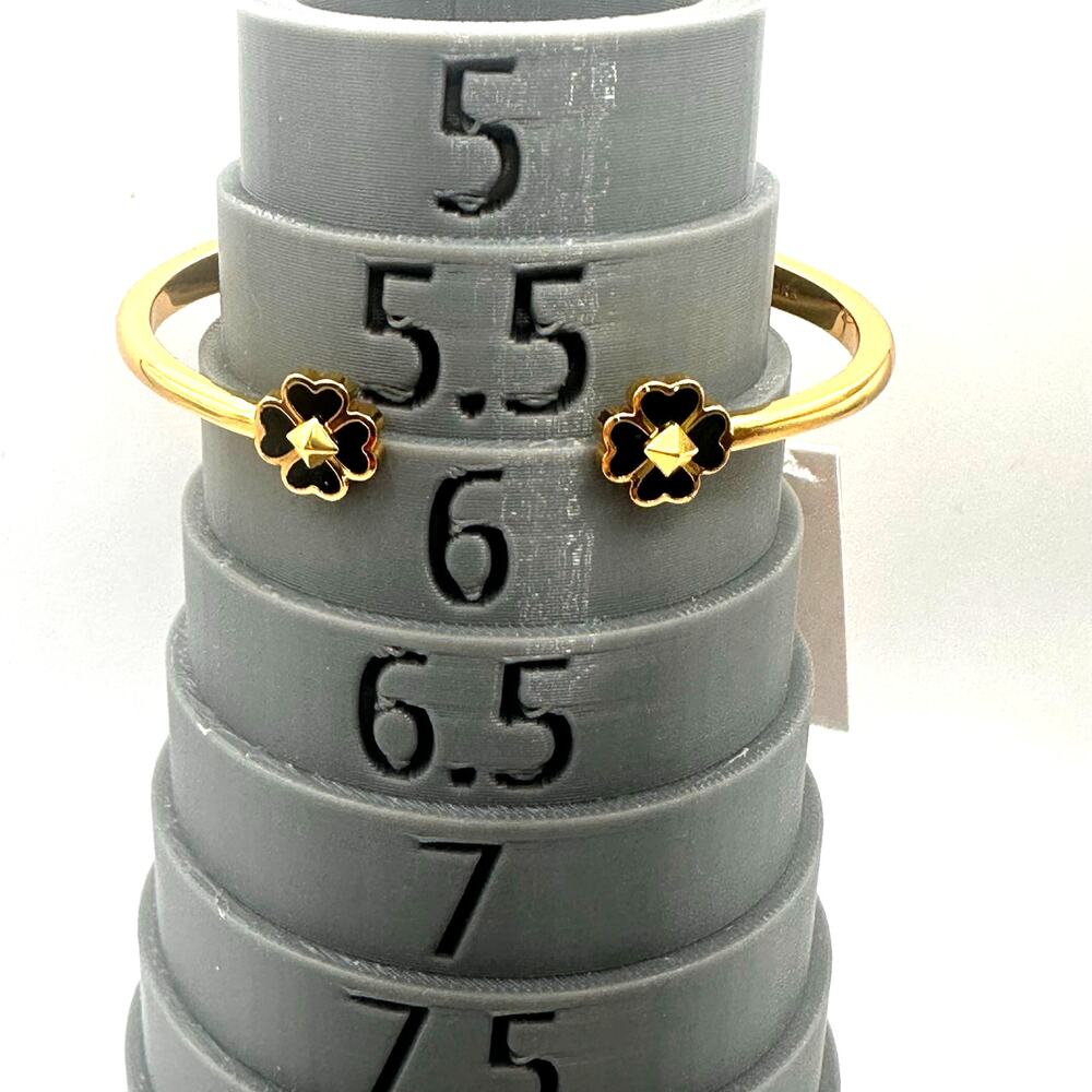KATE SPADE Black Spades & Studs Cuff Bracelet Gold Plated Designer Bracelet - Picture 6 of 11